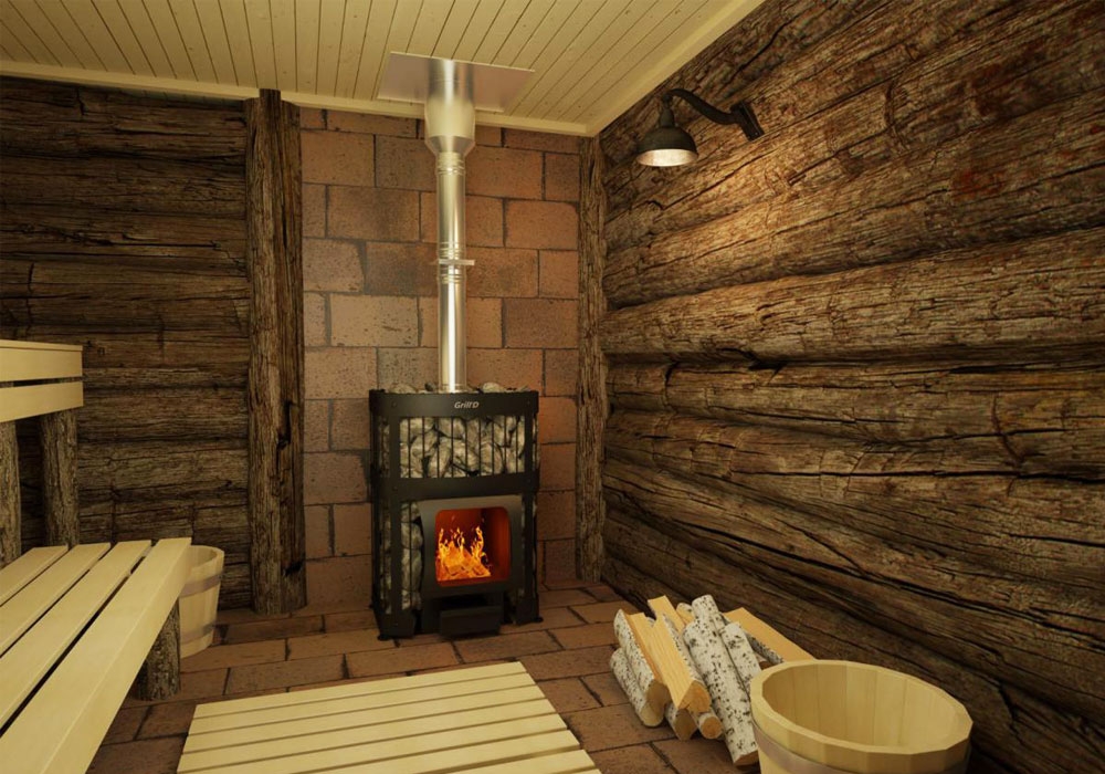 Wood-burning stoves for saunas