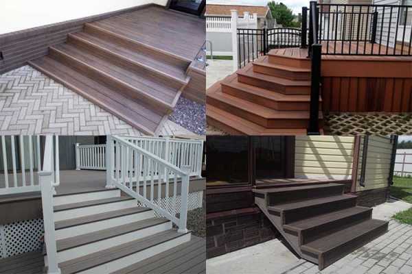 Decking Safe and sturdy staircase in front of the house